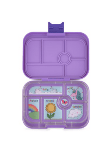 YUMBOX Original - 6 Compartment Dreamy Purple with Unicorn Tray Lunch Box