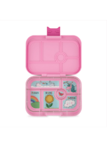 YUMBOX Original - 6 Compartment Power Pink with Unicorn Tray Lunch Box