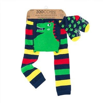 Zoocchini - Legging and Sock Set- Devin the Dinosaur 12-18m Boy Clothing