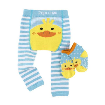 Zoocchini - Legging and Sock Set- Puddles the Duck 12-18m Unisex Clothing