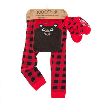 Zoocchini - Legging & Sock Set - Bosley the Bear 6-12M Unisex Clothing